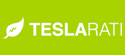The Teslarati logo on a green background.
